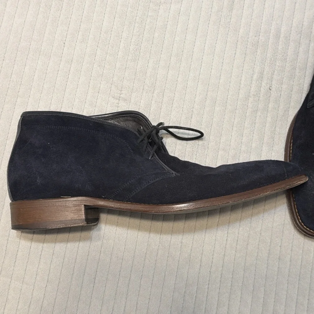 Johnston and Murphy Copeland Chukka blue suede made in italy 11M